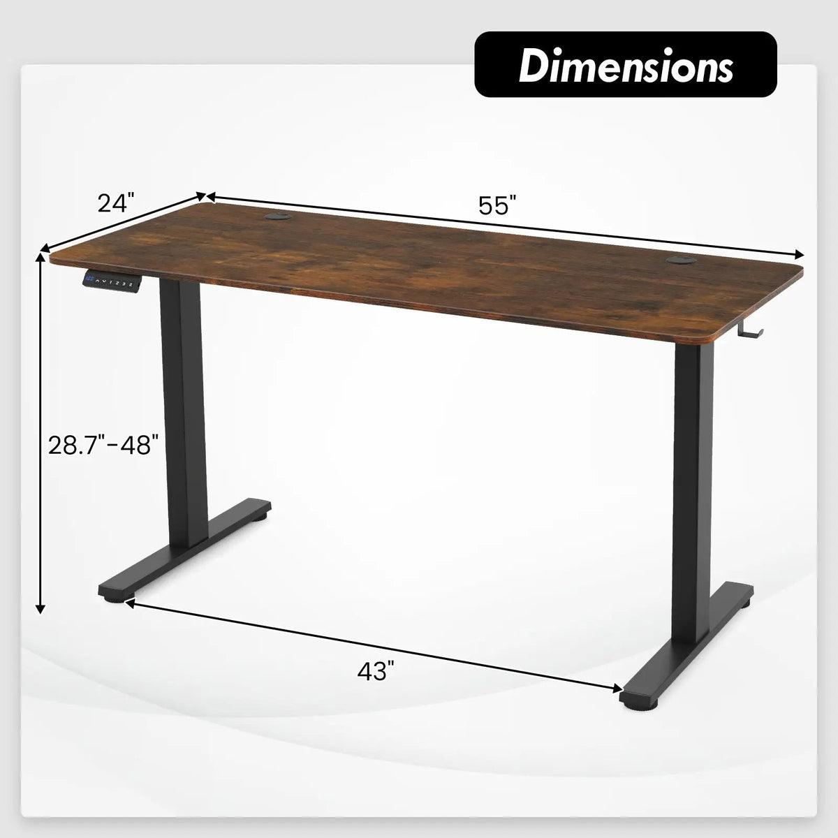 Standing Desk 55x24 Inch with Memory Height Settings, photo 4 of 10