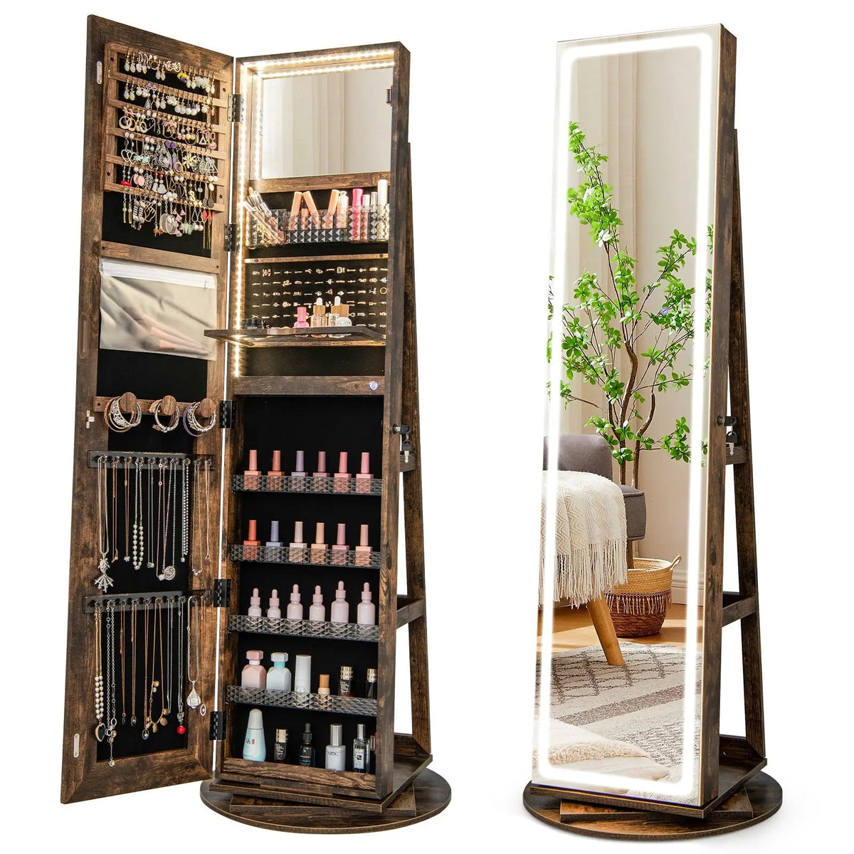 Standing Jewelry Cabinet with Adjustable LED Lights, photo 10 of 13