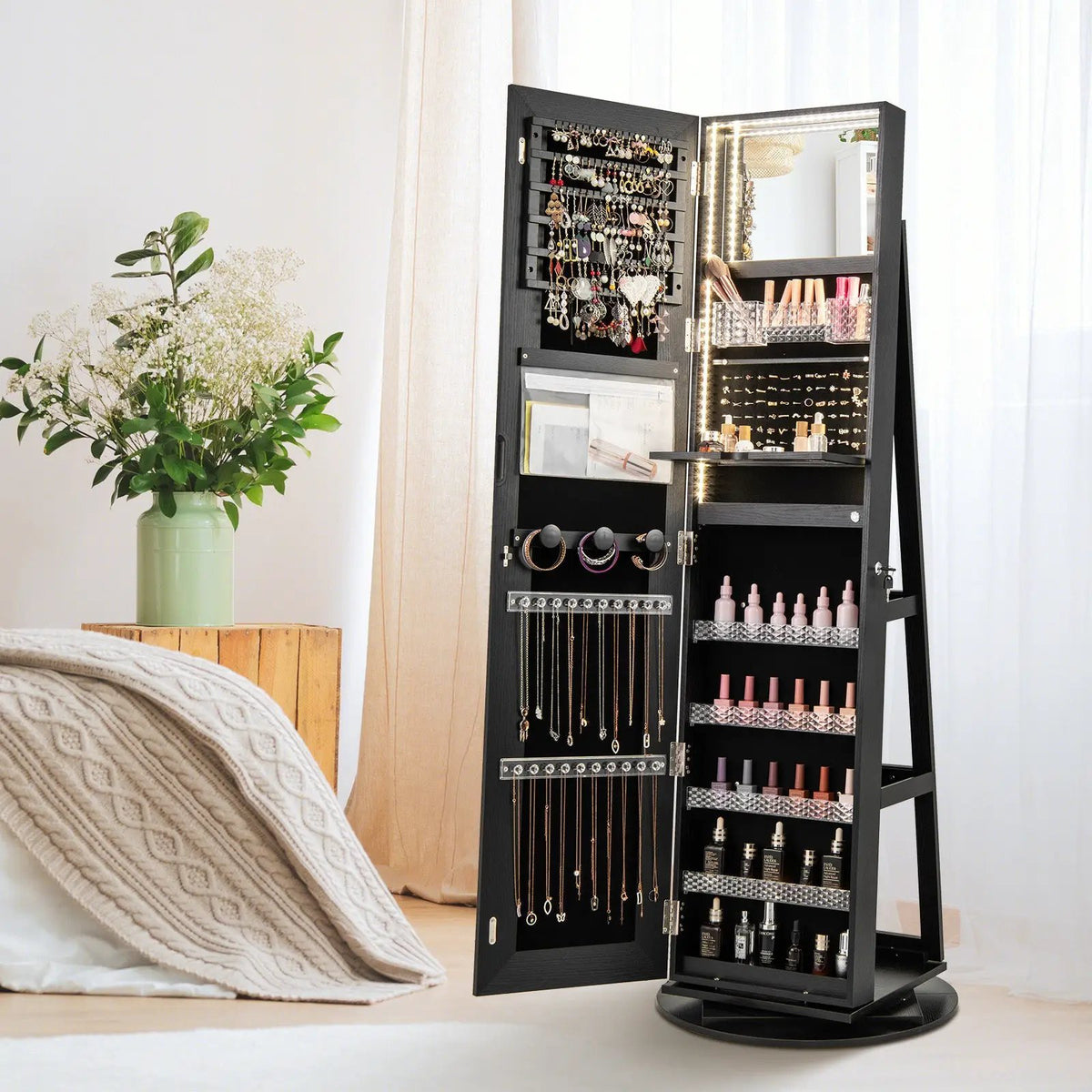 Standing Jewelry Cabinet with Adjustable LED Lights, photo 2 of 13