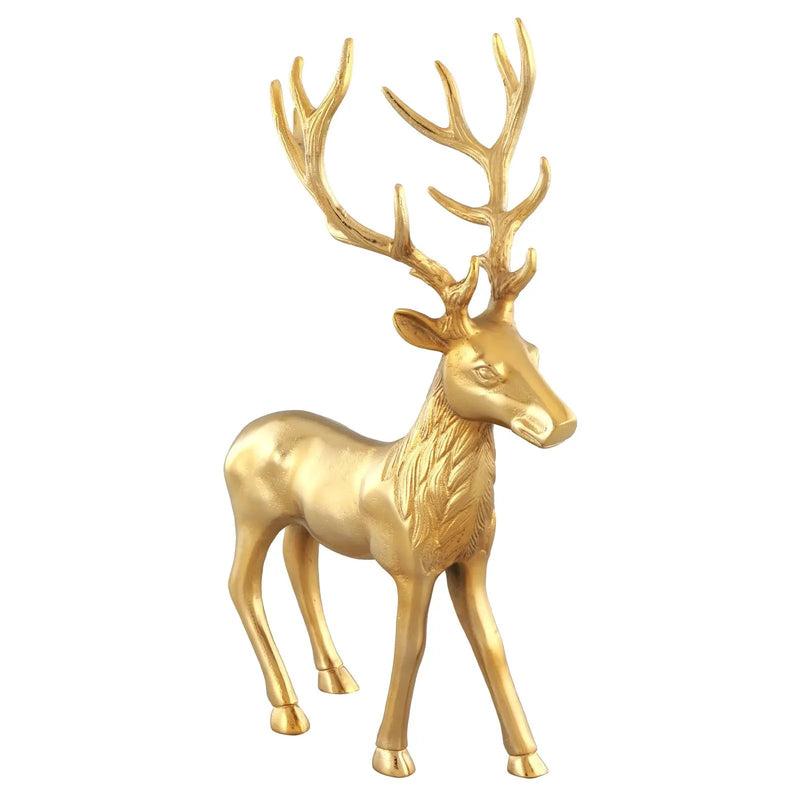 Standing Reindeer Statue Aluminum Deer Sculpture for Indoors Christmas Decor by DirectDeals