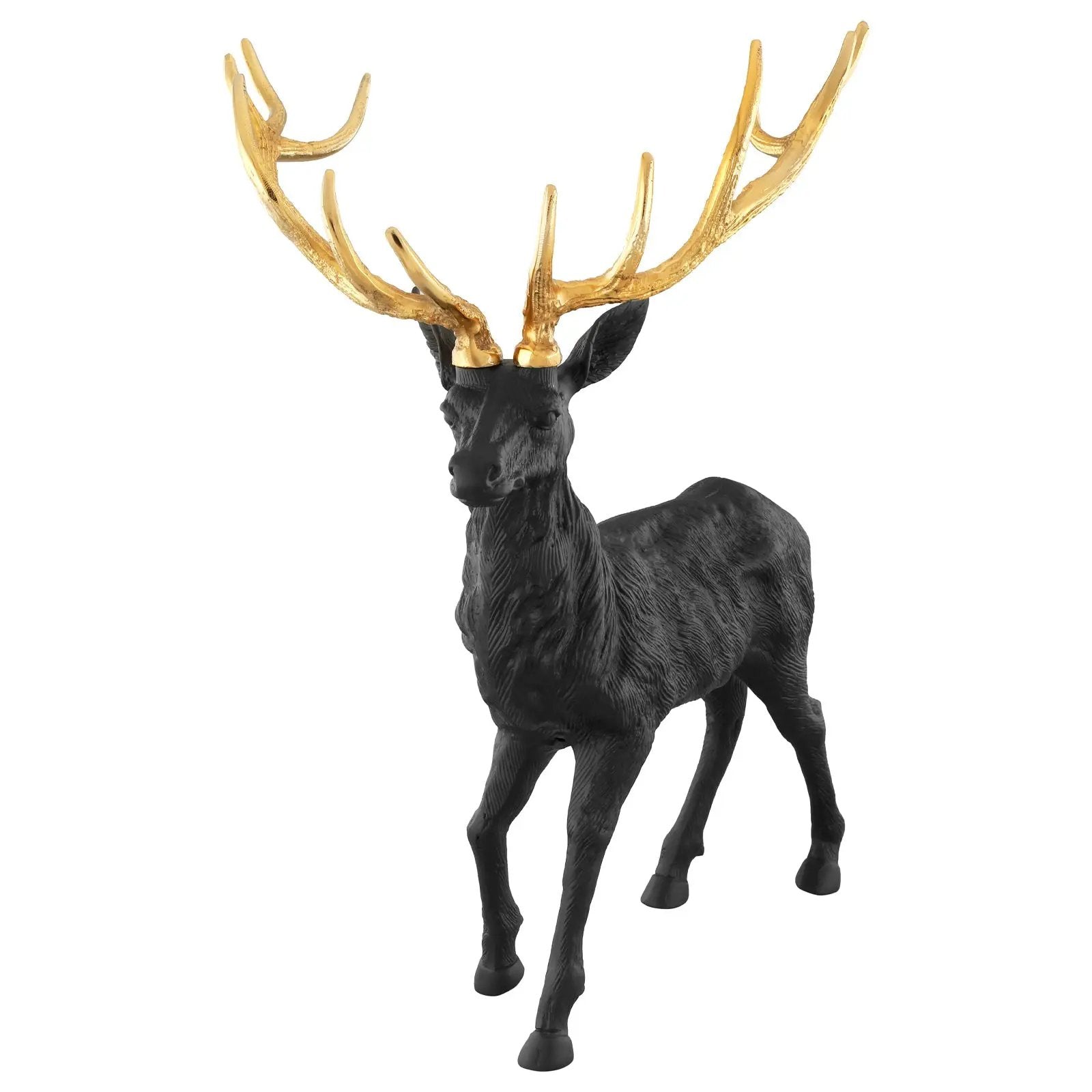 Standing Reindeer Statue Aluminum Deer Sculpture for Indoors Christmas Decor by DirectDeals