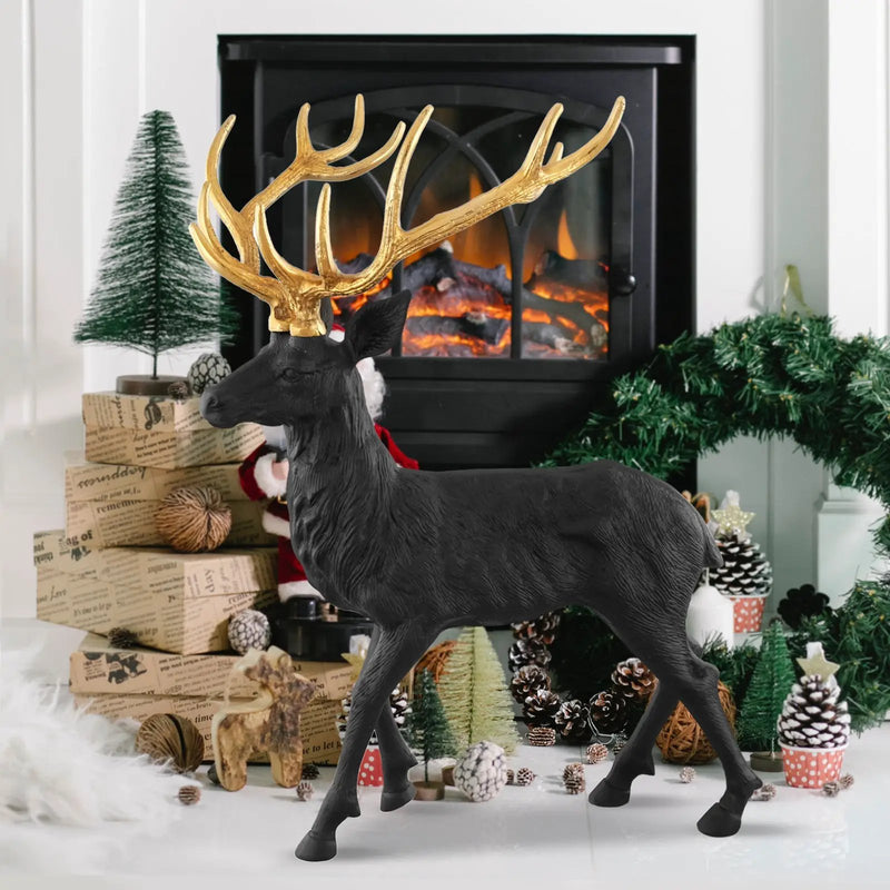 Standing Reindeer Statue Aluminum Deer Sculpture for Indoors Christmas Decor by DirectDeals