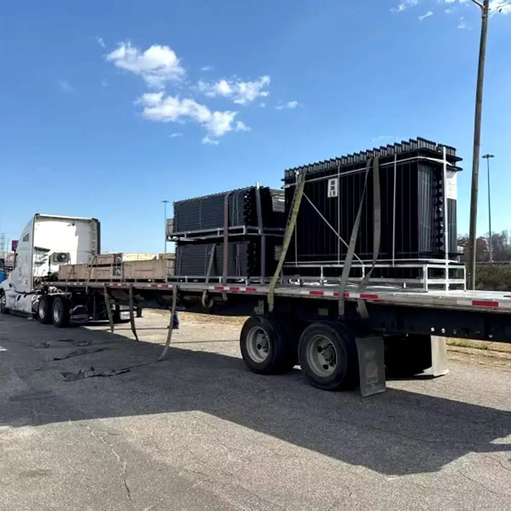 10x7 ft Steel Fence with 3 Rails, 30 Panels by Chery Industrial