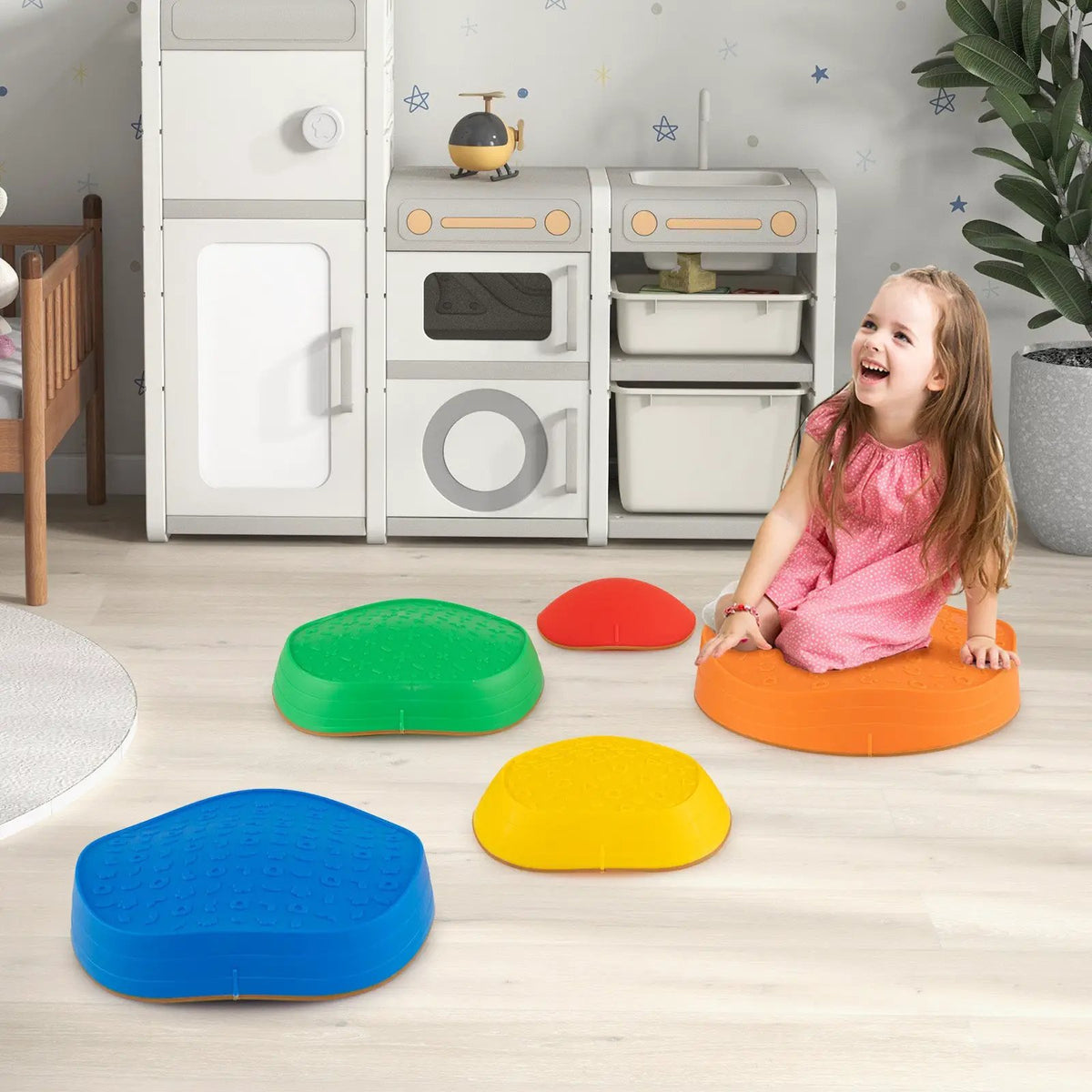 Stepping Stones for Kids 5 PCS Non-Slip Balance Stones with Storage Bag, photo 4 of 16