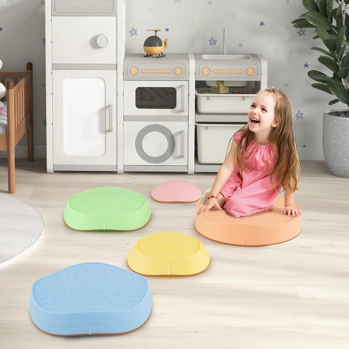Stepping Stones for Kids 5 PCS Non-Slip Balance Stones with Storage Bag, photo 3 of 16