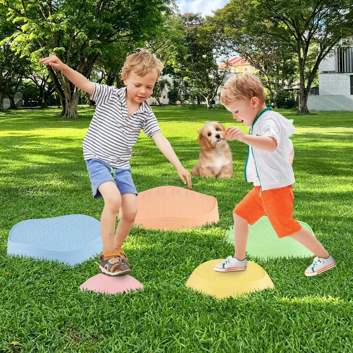 Stepping Stones for Kids 5 PCS Non-Slip Balance Stones with Storage Bag, photo 9 of 16