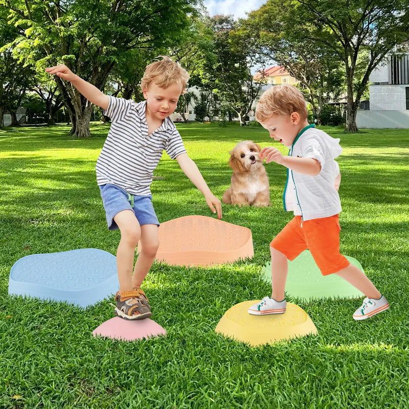 Stepping Stones for Kids 5 PCS Non-Slip Balance Stones with Storage Bag by DirectDeals