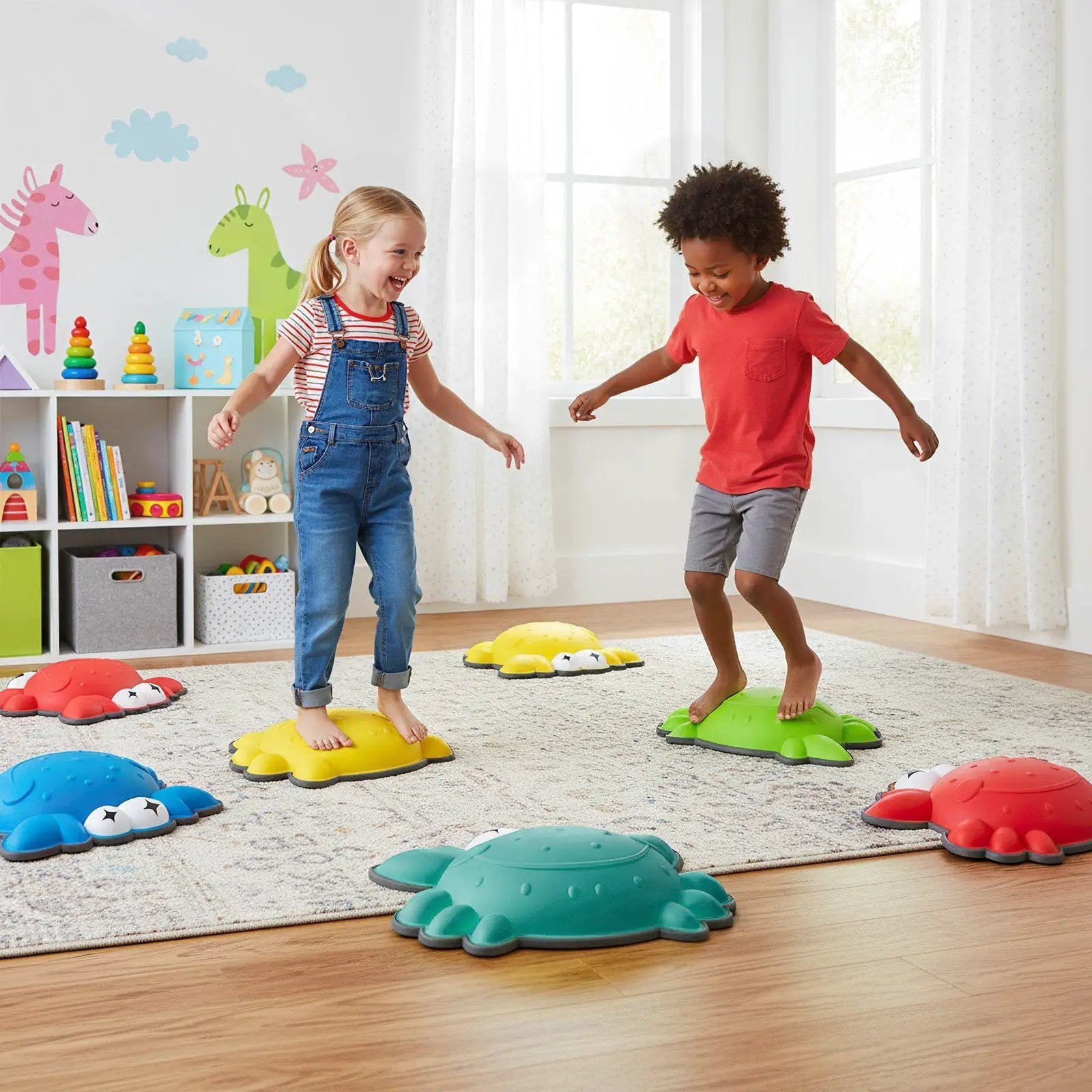Stepping Stones for Kids 9 Pieces Non-Slip Toddler Stepping Stones Balance Sensory Toys-Multicolor by DirectDeals