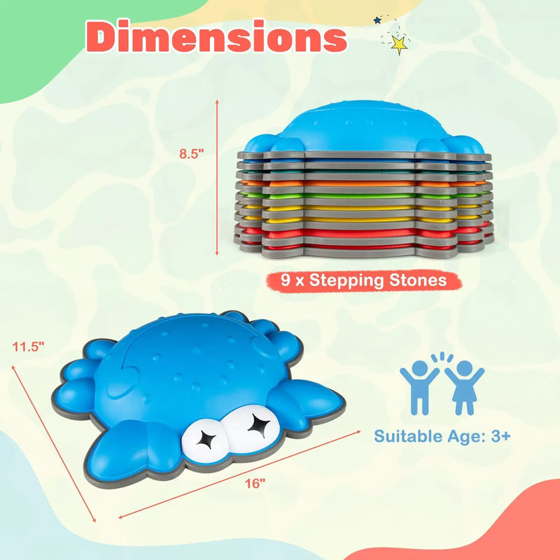 Stepping Stones for Kids 9 Pieces Non-Slip Toddler Stepping Stones Balance Sensory Toys-Multicolor by DirectDeals