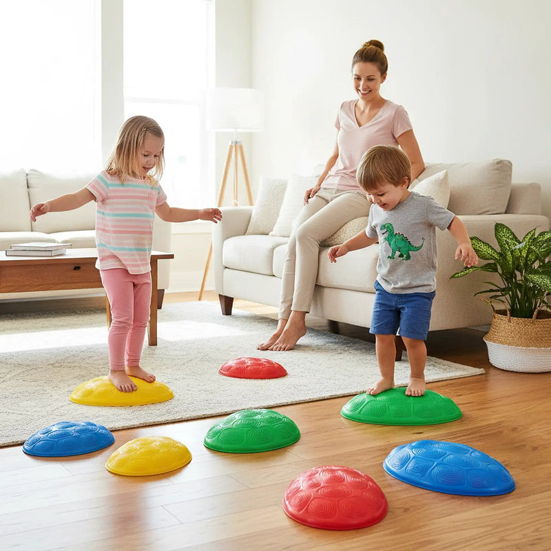 Stepping Stones for Kids 8 PCS Non-Slip Toddler Stepping Stones Balance Sensory Toys-Multicolor by DirectDeals
