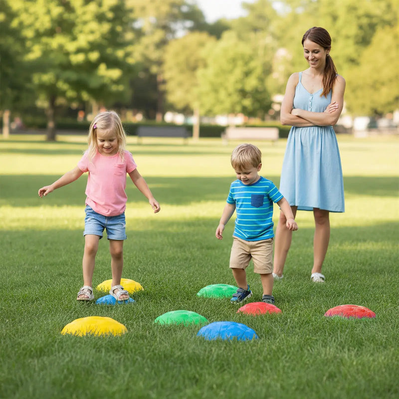 Stepping Stones for Kids 8 PCS Non-Slip Toddler Stepping Stones Balance Sensory Toys-Multicolor by DirectDeals