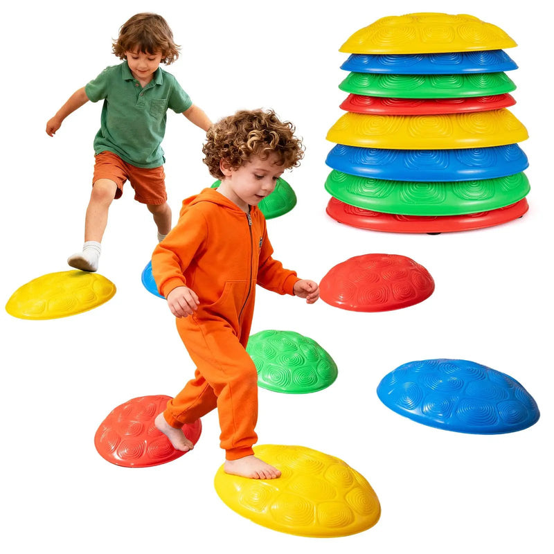 Stepping Stones for Kids 8 PCS Non-Slip Toddler Stepping Stones Balance Sensory Toys-Multicolor by DirectDeals