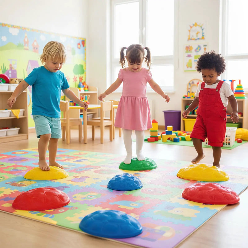 Stepping Stones for Kids 8 PCS Non-Slip Toddler Stepping Stones Balance Sensory Toys-Multicolor by DirectDeals