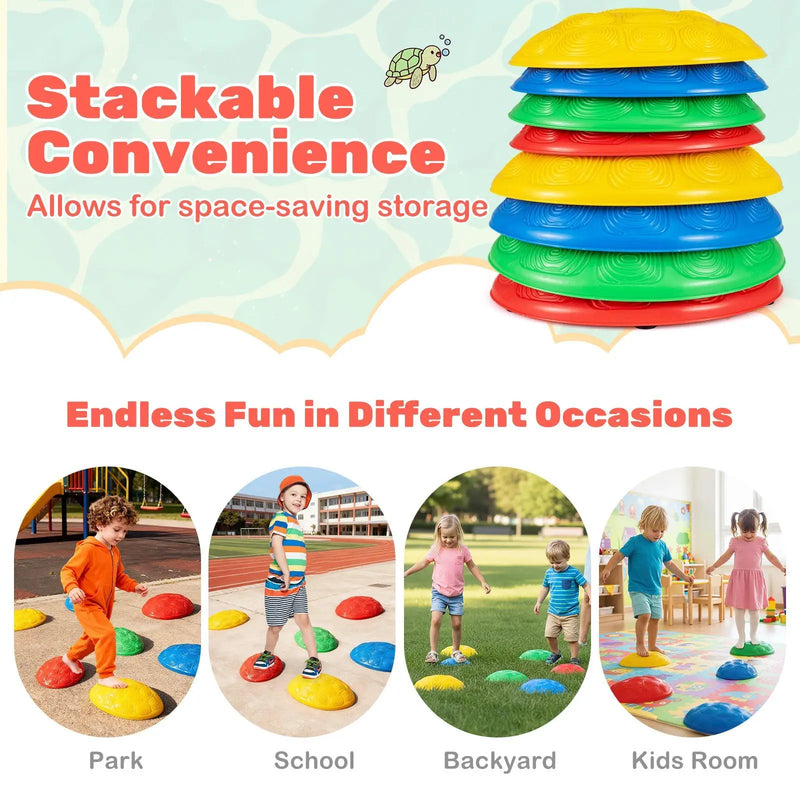 Stepping Stones for Kids 8 PCS Non-Slip Toddler Stepping Stones Balance Sensory Toys-Multicolor by DirectDeals