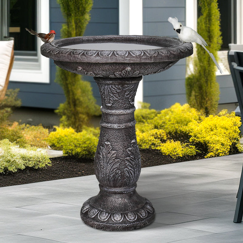 Concrete Leaf Bird Bath Acanthus Carved 24 Inch, photo 2 of 8