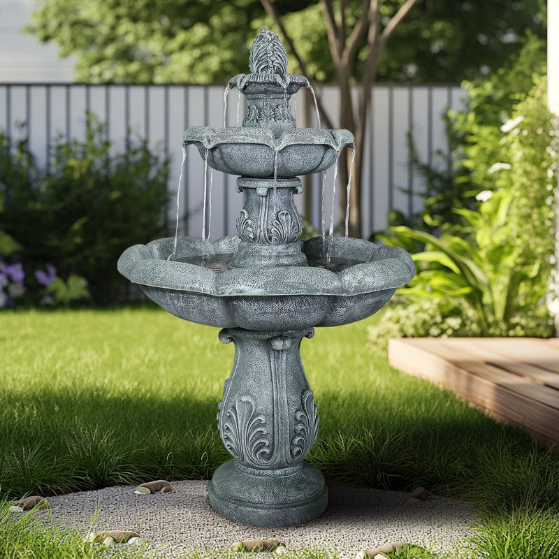 Concrete Pedestal Fountain Ornate 3 Tier Outdoor, photo 5 of 12