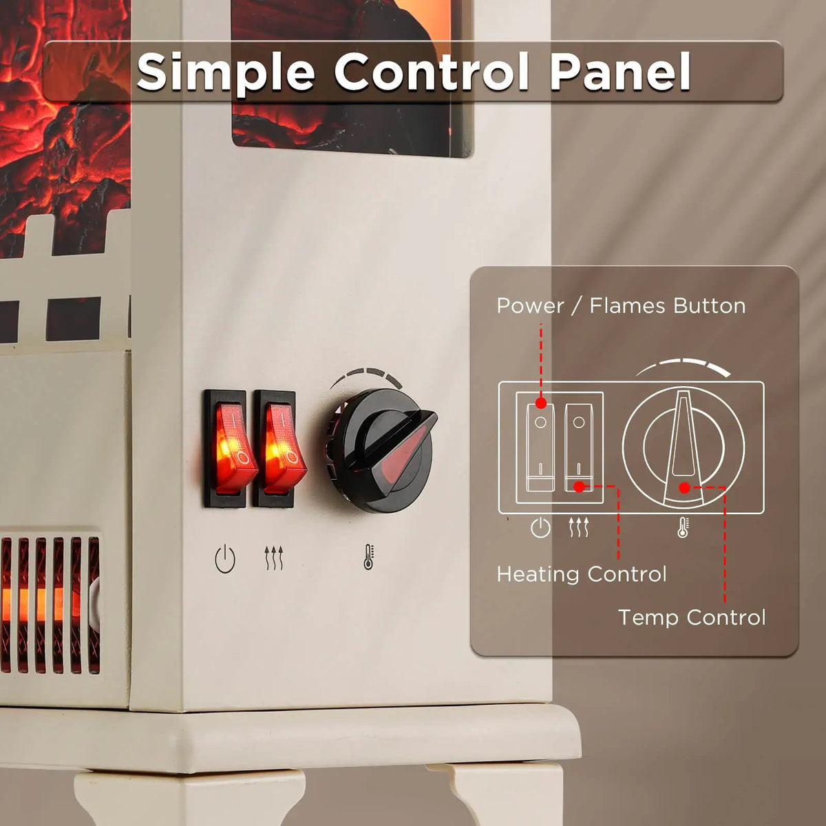 Suburbs TS17Q Electric Fireplace Stove Heater by TURBRO