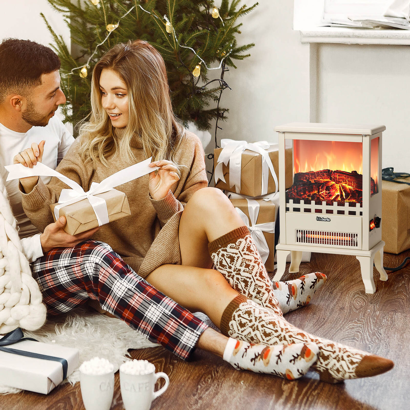 Suburbs TS17Q Electric Fireplace Stove Heater by TURBRO