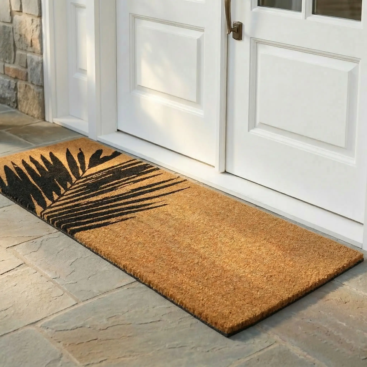 Summertime Palm Leaf Coir Doormat, photo 7 of 19