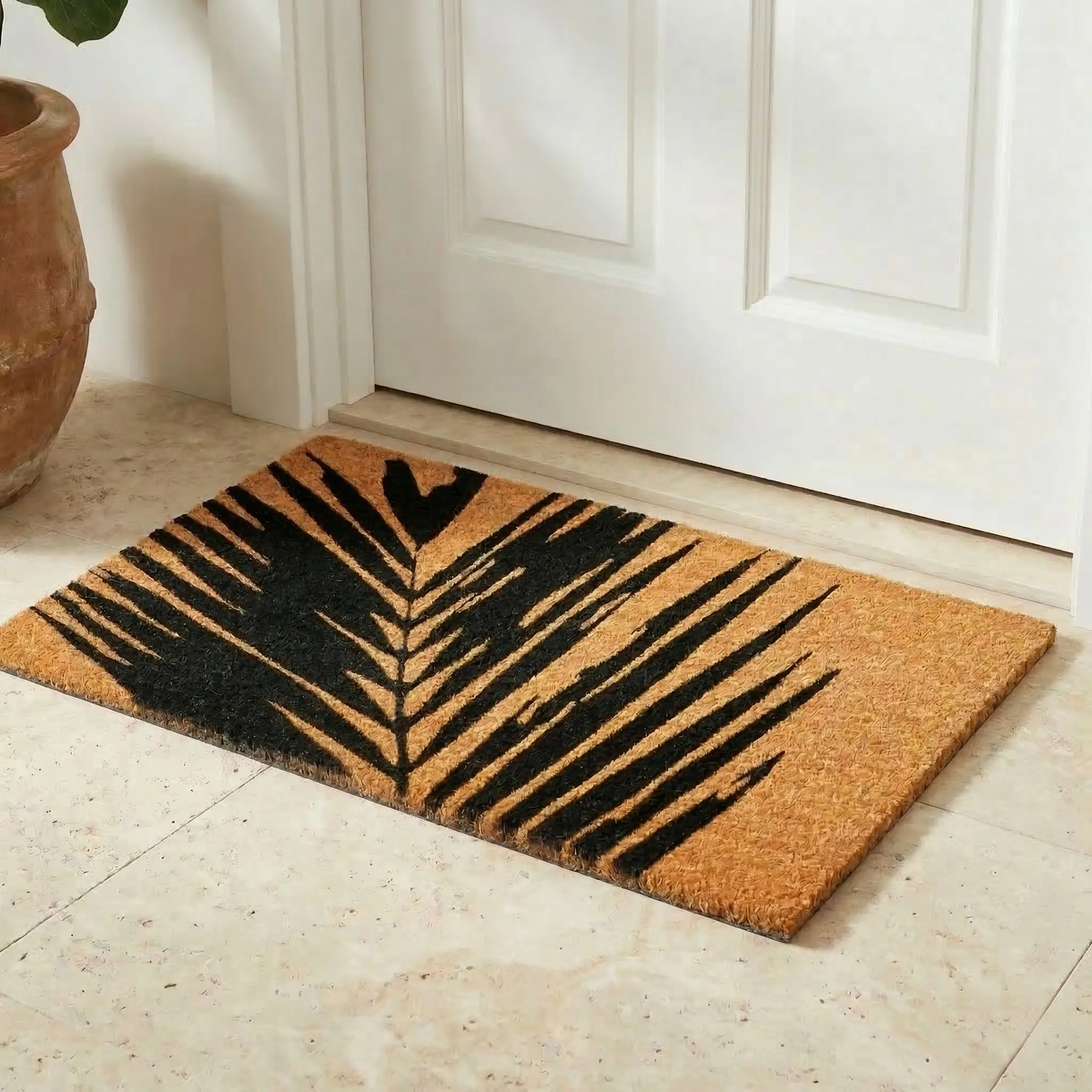 Summertime Palm Leaf Coir Doormat, photo 4 of 19