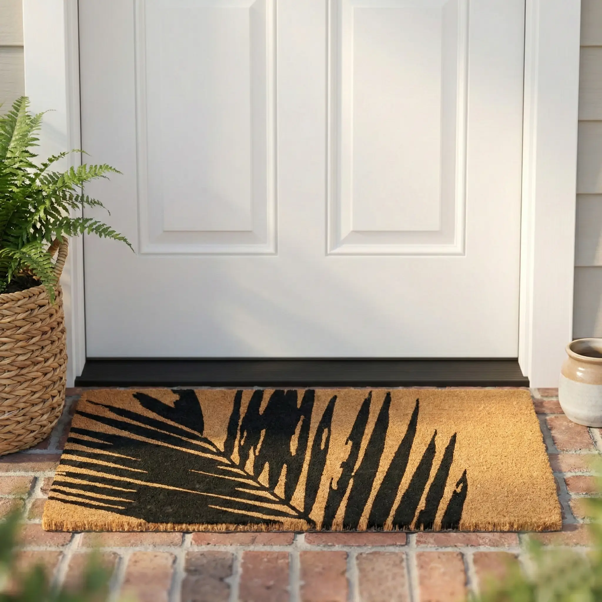 Summertime Palm Leaf Coir Doormat by Fab Habitat
