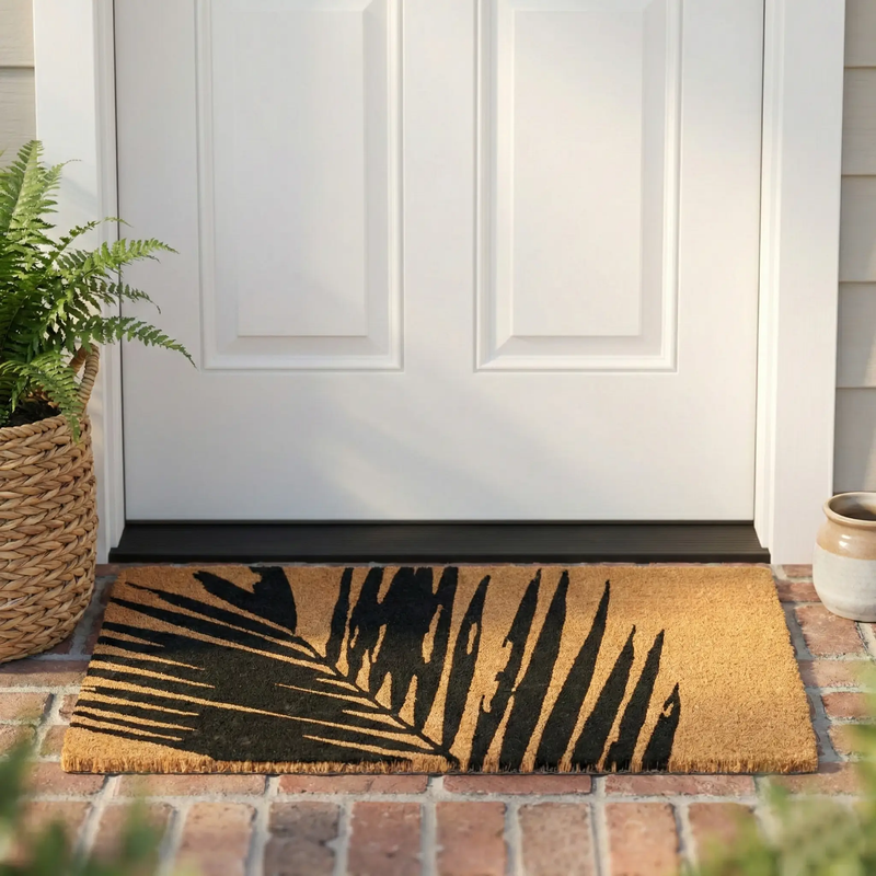 Summertime Palm Leaf Coir Doormat by Fab Habitat