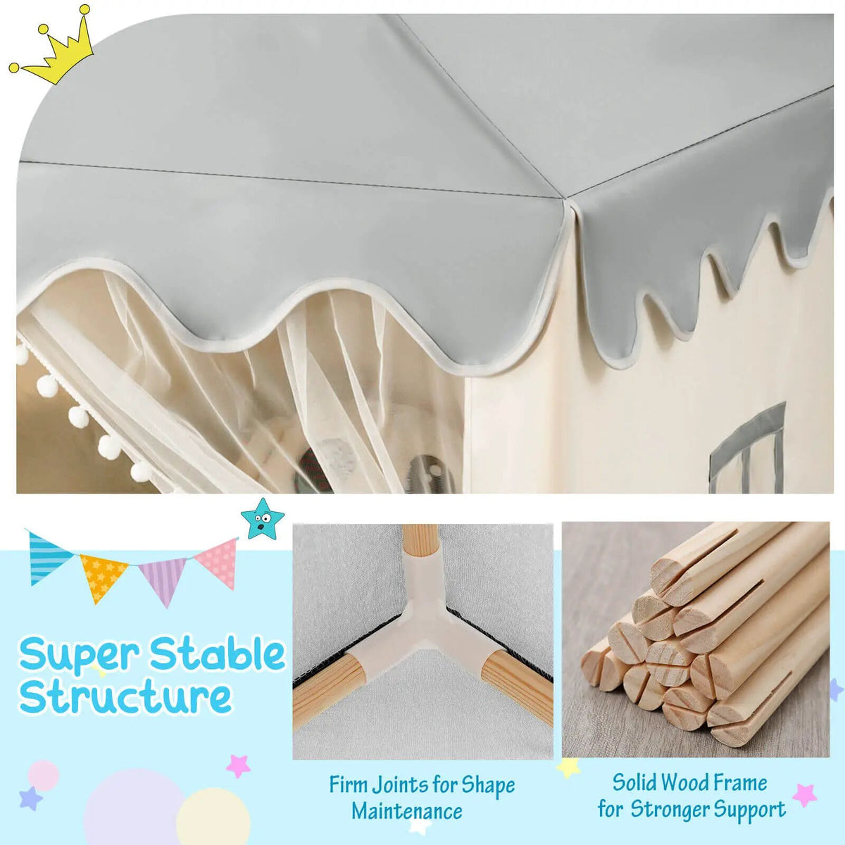 Kids Large Play Castle Fairy Tent with Mat, photo 7 of 9