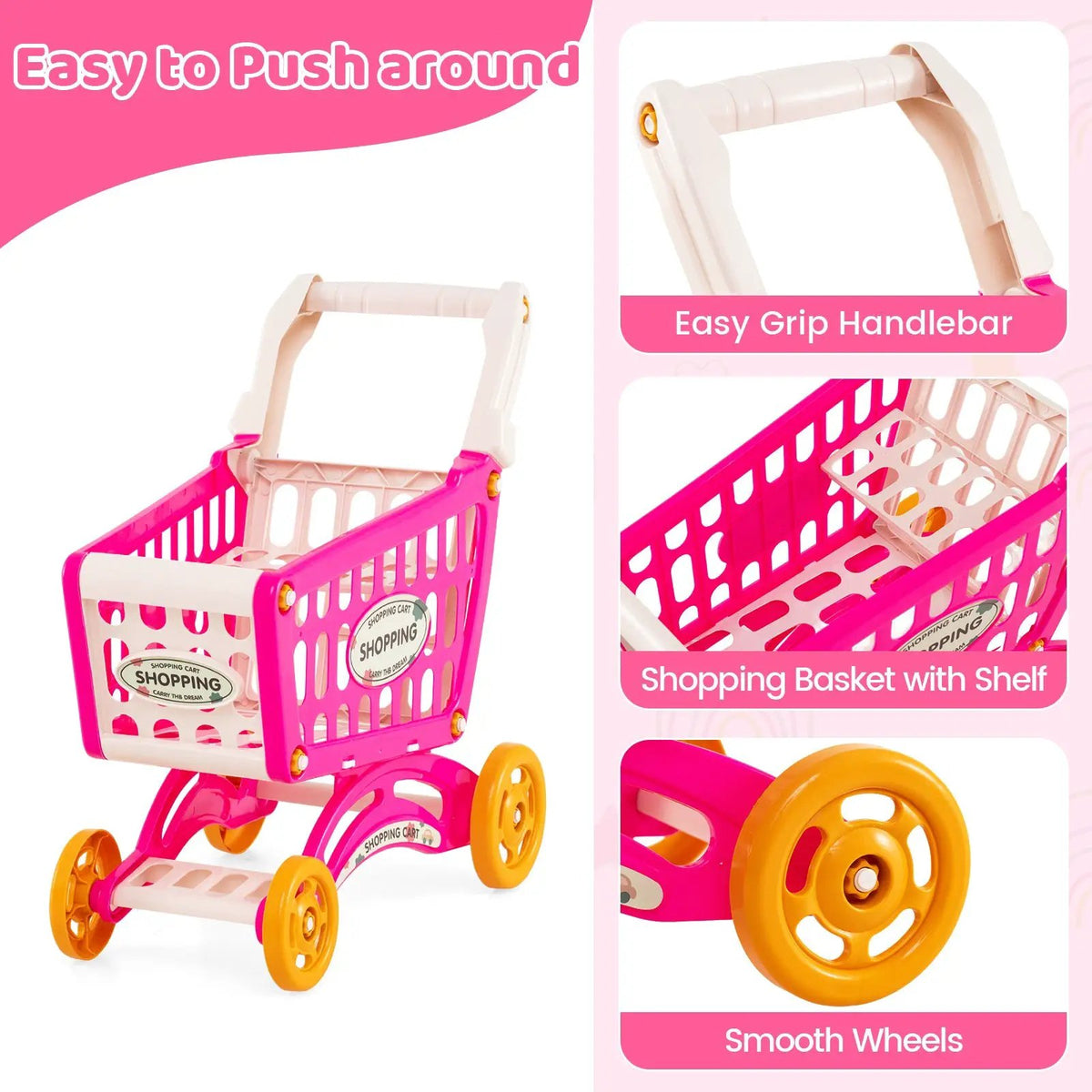 Supermarket Playset for Kids 76 PCS Pretend Play Grocery Store Set with Shopping Cart, photo 16 of 16
