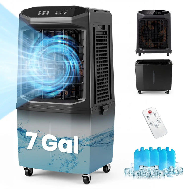 Swamp Cooler 1800 CFM Evaporative Air Cooler with 7 Gal Detachable Water Tank by DirectDeals