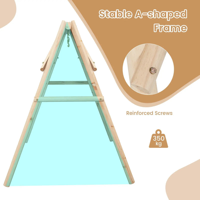 Heavy Duty Wooden Swing Frame with Reinforced Bars by DirectDeals