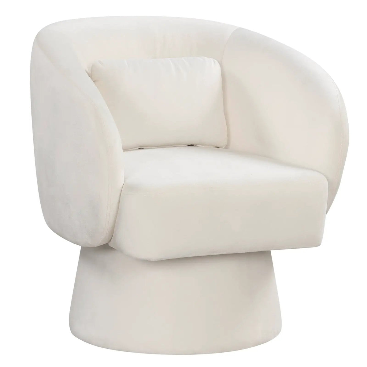 Swivel Accent Chair Upholstered Barrel Chair with Curved Back and Removable Lumbar Pillow, photo 12 of 16