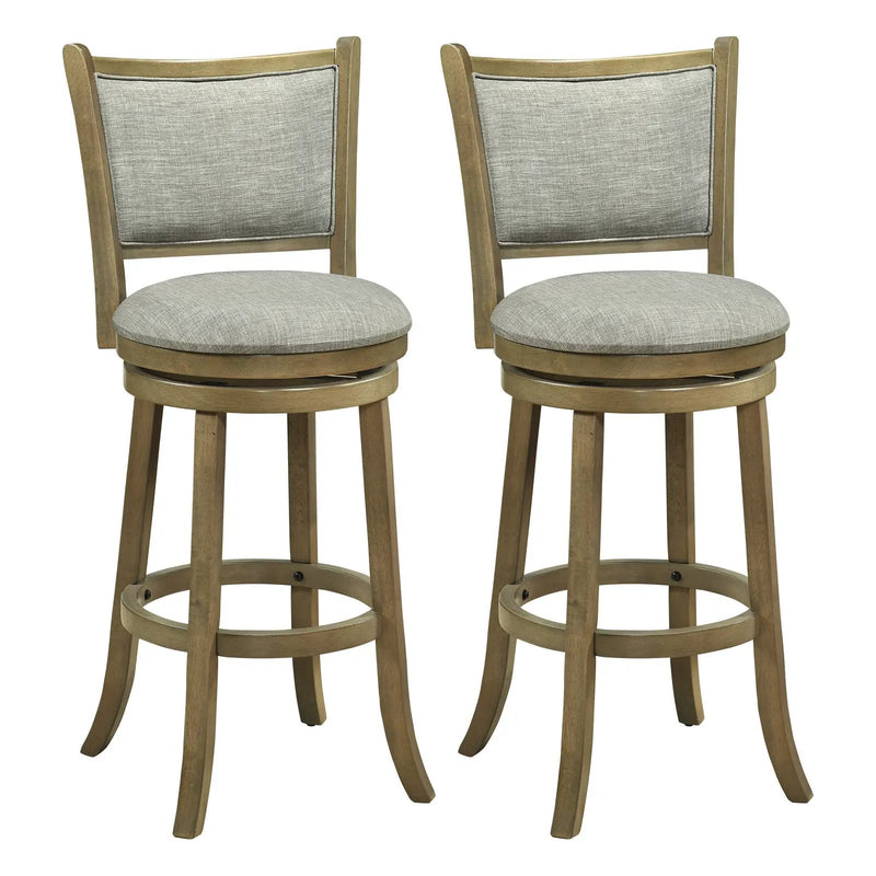 Swivel Bar Stools Set of 2 with Soft-padded Back and Seat by DirectDeals