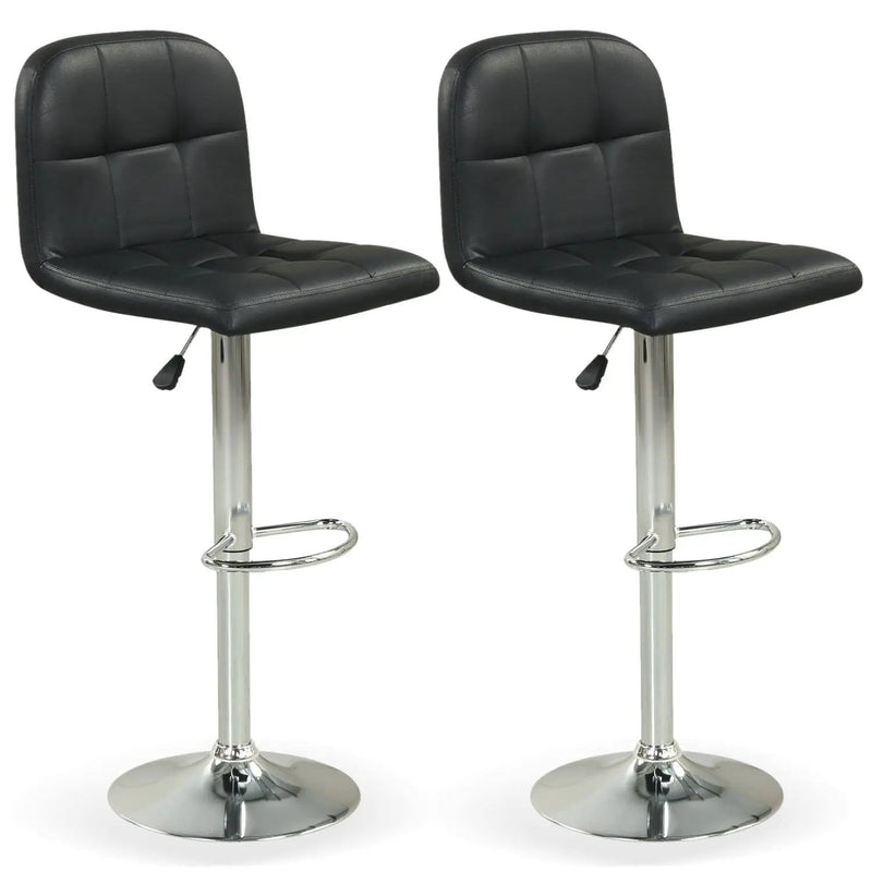 Swivel Bar Stools Set of 2 with Footrests and Metal Base by DirectDeals