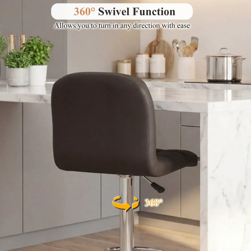 Swivel Bar Stools Set of 2 with Footrests and Metal Base by DirectDeals