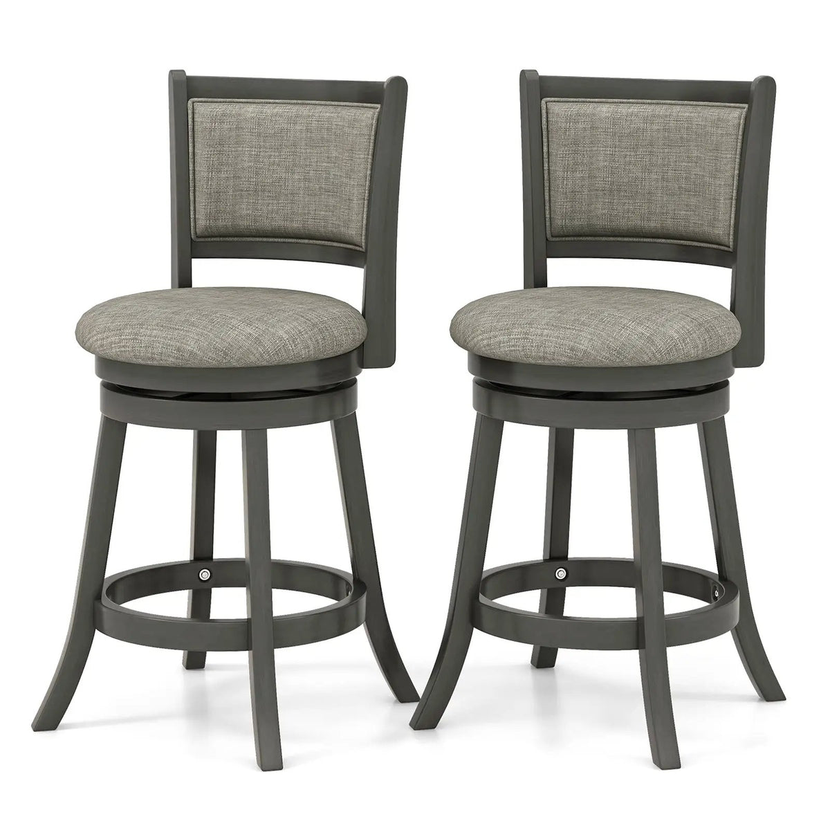 Swivel Bar Stools Set of 2 with Soft-padded Back and Seat, photo 3 of 9