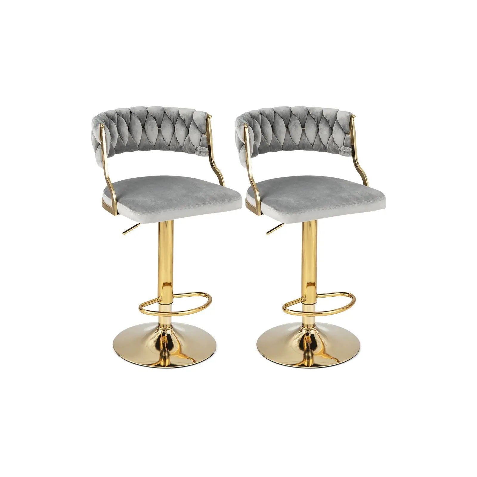 Swivel Barstool with Woven Back Set of 2 for Kitchen Island Cafe by DirectDeals