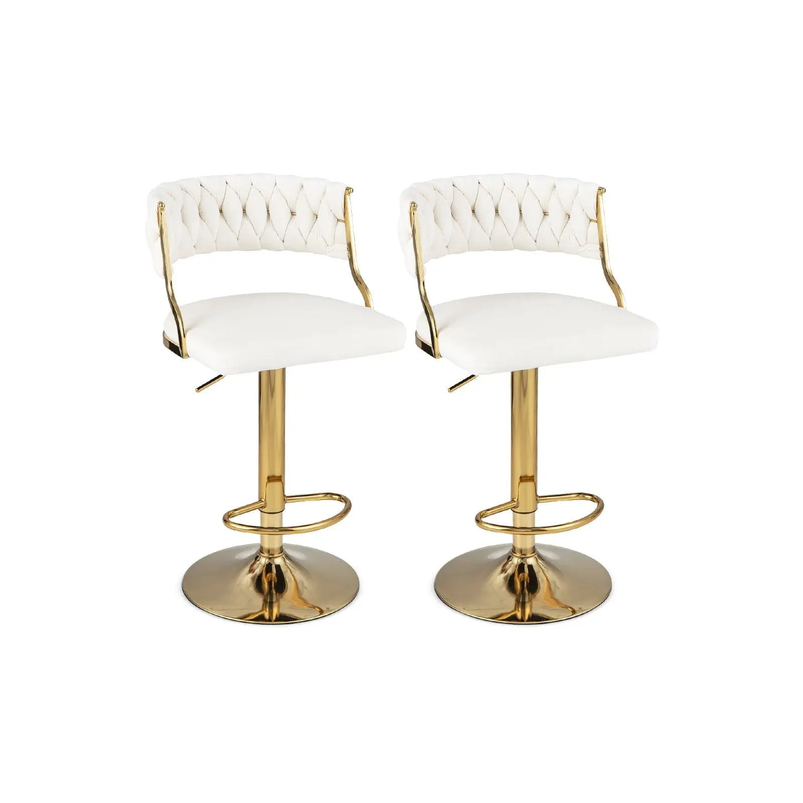 Swivel Barstool with Woven Back Set of 2 for Kitchen Island Cafe by DirectDeals