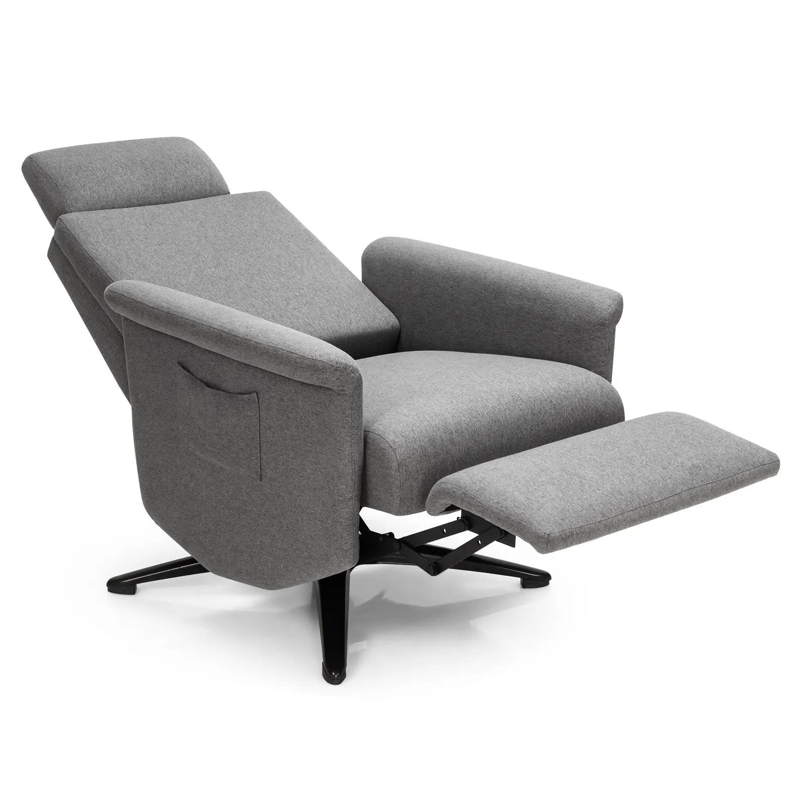 Swivel Massage Recliner Single Sofa with Adjustable Headrest-Gray by DirectDeals