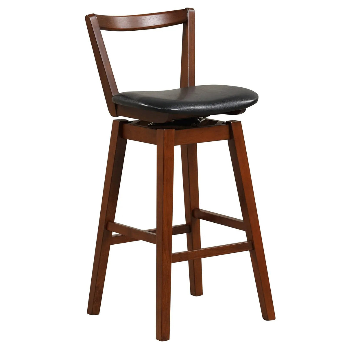 Swivel Upholstered PU Leather Stool with Backrest and Cushioned Seat, photo 3 of 9