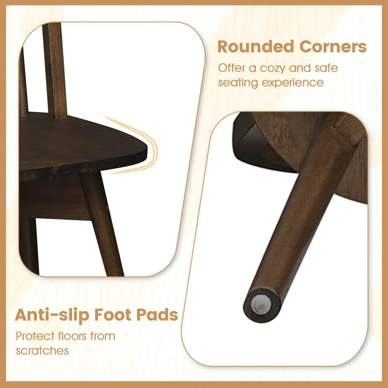 Swivel Windsor Dining Chairs Set of 4 with Solid Rubber Wood Frame by DirectDeals