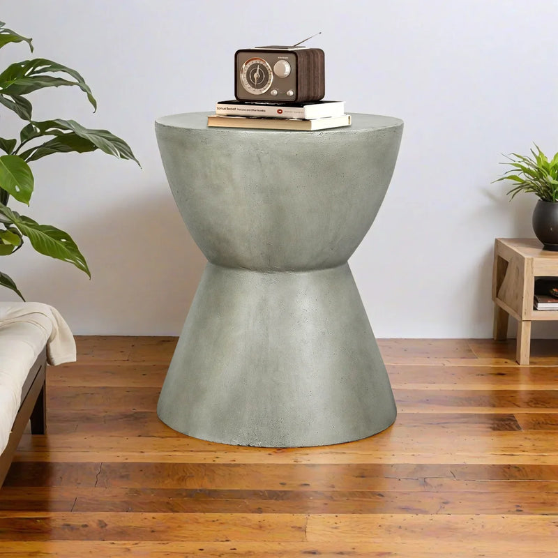 Concrete Side Table Outdoor Round Pedestal 18 Inch, photo 3 of 4