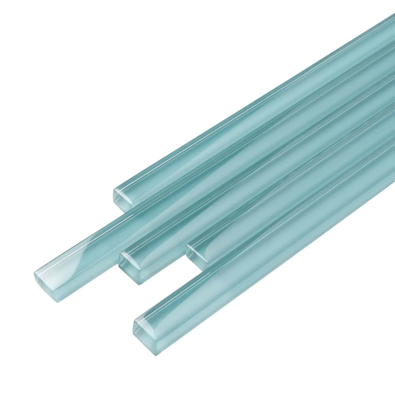Sky Blue 0.5x12 Glossy Glass Pencil Tile Trim (10 pack, 0.5 sq ft/case) by Apollo Tile