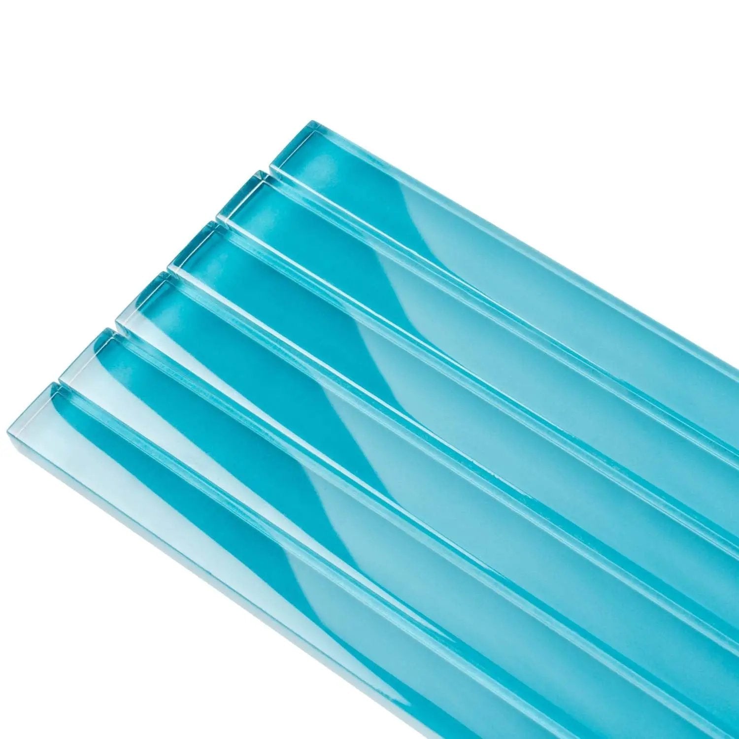 Sapphire Blue 0.5x12 Glossy Glass Pencil Tile Trim (10 pack, 0.5 sq ft/case) by Apollo Tile