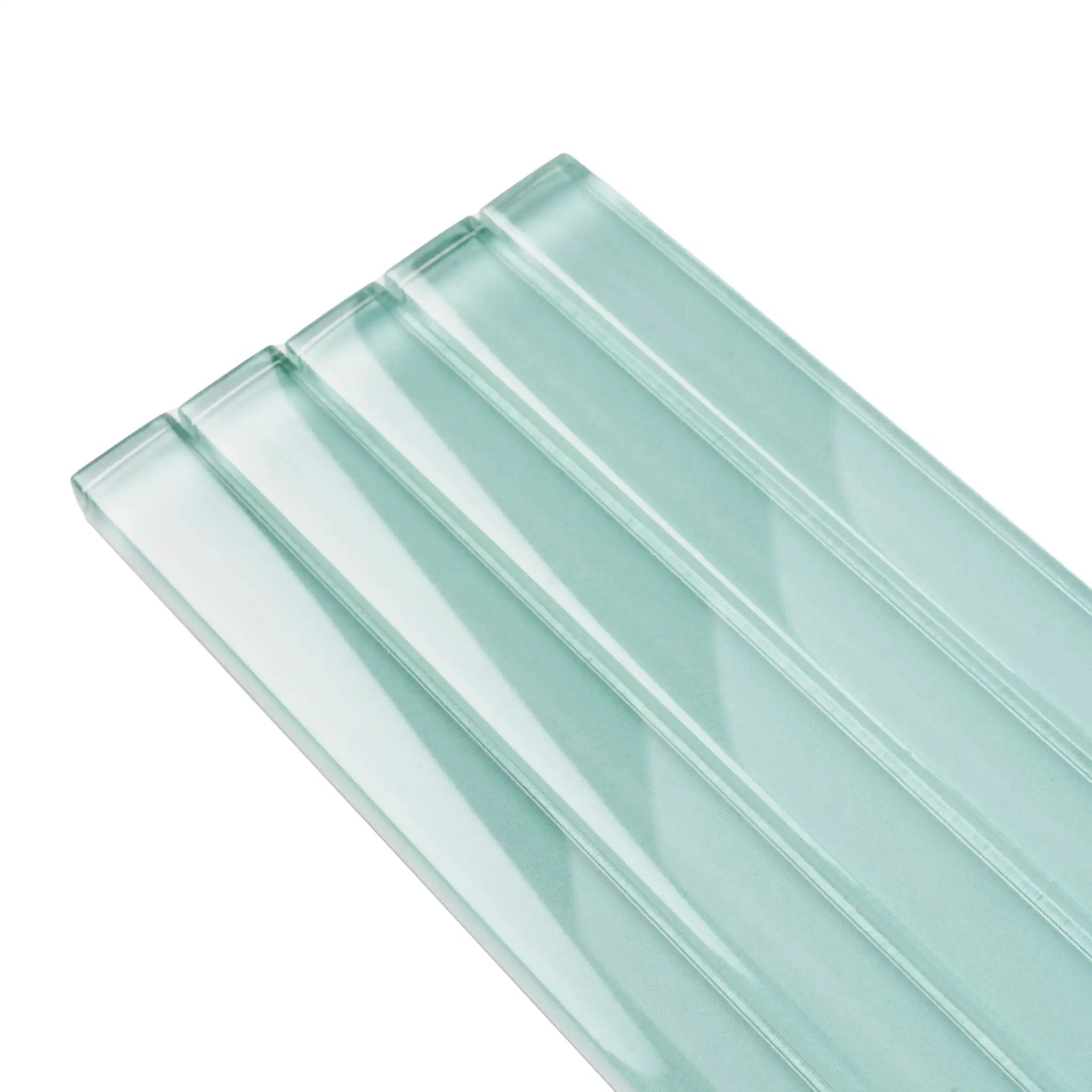 Blizzard Blue 0.5x12 Glossy Glass Pencil Tile Trim (10 pack, 0.5 sq ft/case) by Apollo Tile