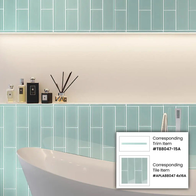Blizzard Blue 4x16 Glossy Subway Glass Tile (12 pack, 5.33 sq ft/case) by Apollo Tile