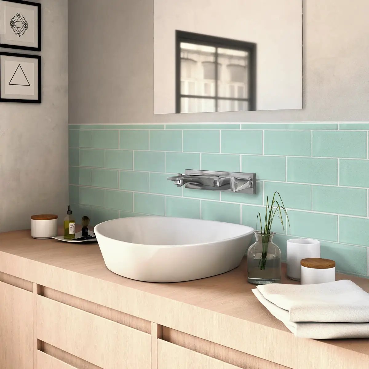 Blizzard Blue 3x6 Matte Subway Glass Tile (40 pack, 5 sq ft/case) by Apollo Tile