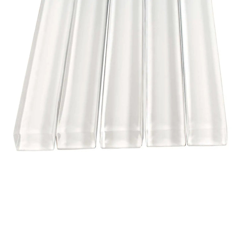 White 0.5x12 Glass Glossy Pencil Tile Trim (10 pack, 0.5 sq ft/case) by Apollo Tile
