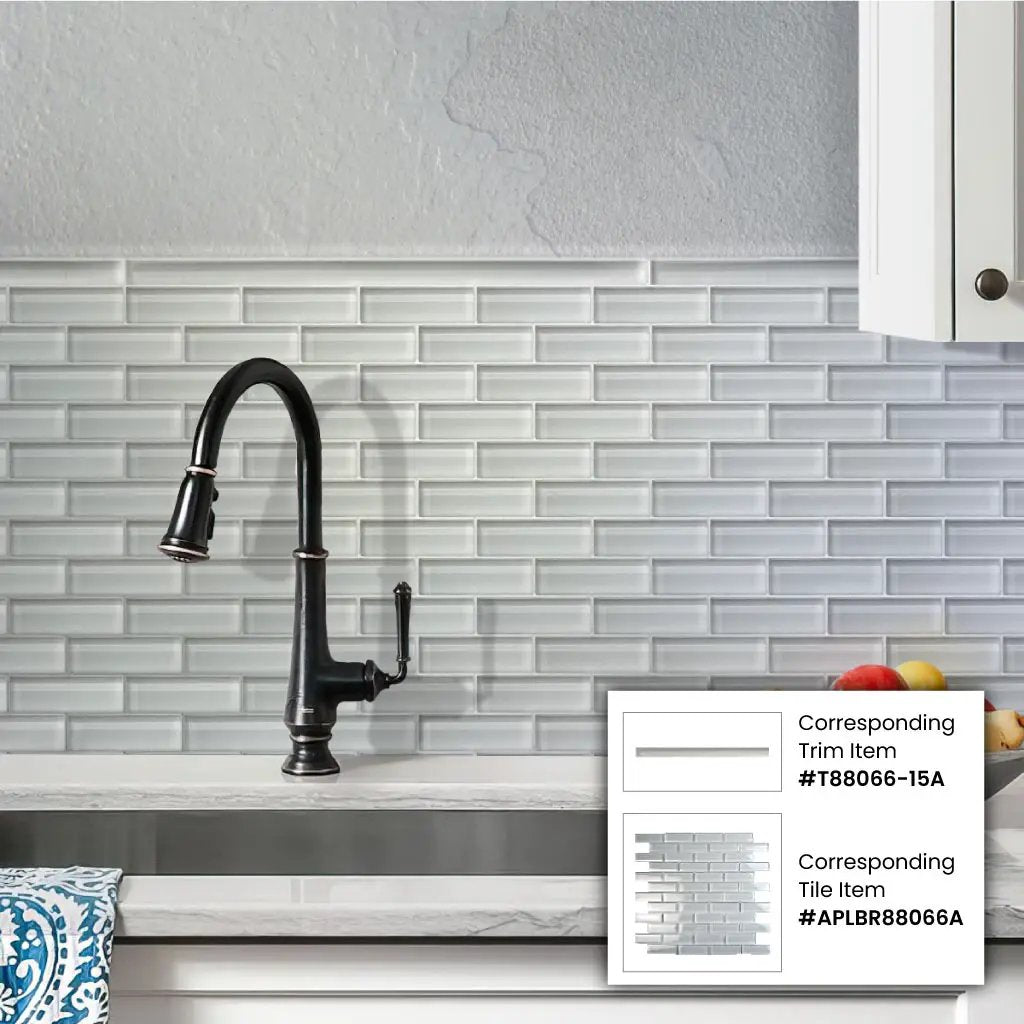 White 12x12 Glossy Brick Glass Mosaic Tile (5 pack, 4.92 sq ft/case) by Apollo Tile