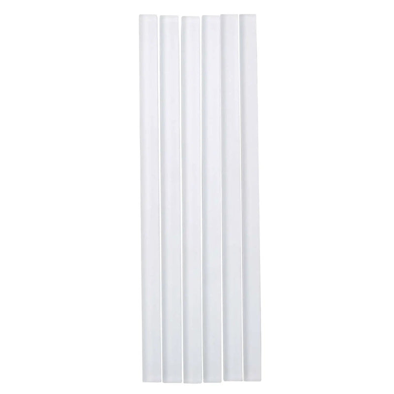 White 0.5x12 Matte Glass Pencil Tile Trim (10 pack, 0.5 sq ft/case) by Apollo Tile