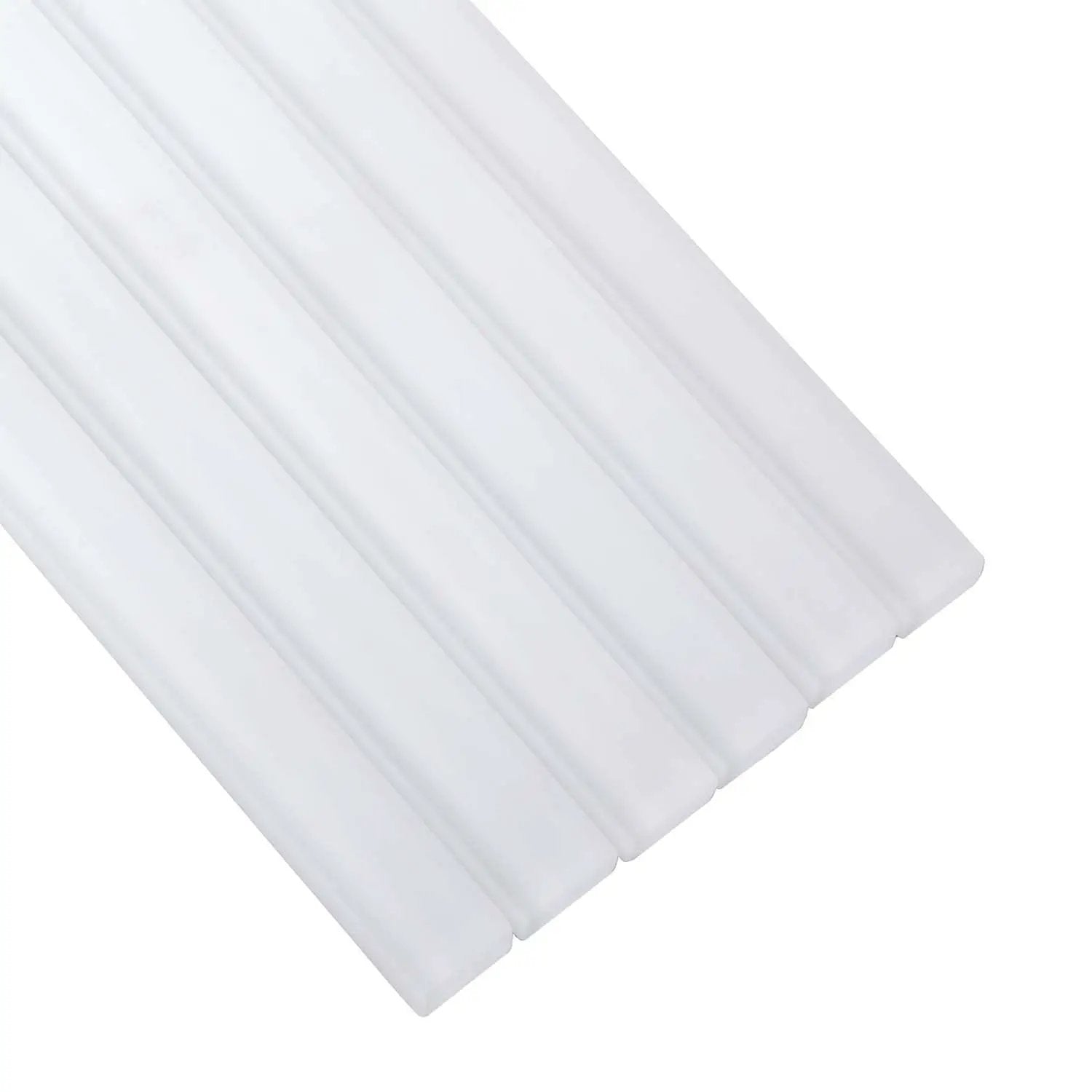 White 0.5x12 Matte Glass Pencil Tile Trim (10 pack, 0.5 sq ft/case) by Apollo Tile